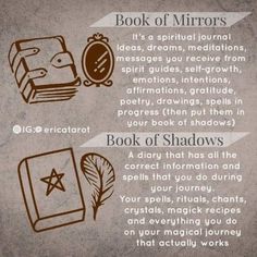 Book Of Mirrors Witchcraft, Book Of Mirrors, Witchcraft Journal, Spells For Beginners, Witch Rituals, Magia Das Ervas, Witchcraft Books