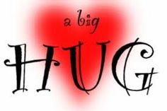 the word hug written in black and red ink