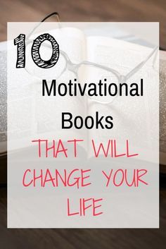 an open book with the title 10 motivational books that will change your life