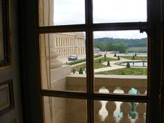 a view out the window of a palace