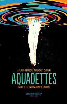 the poster for aquadetes is shown with an image of a person floating in water