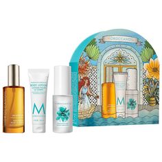 What it is: An exclusive travel-size holiday set of body-care bestsellers, all featuring the signature Moroccanoil scent.Skin Type: Normal, Dry, Combination, and Oily Skincare Concerns: Dryness, Dullness, and Uneven TextureHighlighted Ingredients:- Argan Oil: Rich in antioxidants to hydrate and nourish skin.Ingredient Callouts: Free of parabens and sulfates SLS & SLES. These products are also cruelty-free.What Else You Need to Know: With argan oil and aloe, the ultra-light Body Lotion leaves ski Body Care Set, Dry Body Oil, Oily Skincare, Sephora Beauty, Primrose Oil, Textures And Tones, Aloe Vera Leaf, Oily Skin Care, Body Serum