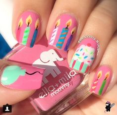 Celebration Nails, 21st Birthday Nails, Abstract Nails, Acrylic Nail Set, Makeup Hacks Beauty Secrets, Easy Birthday