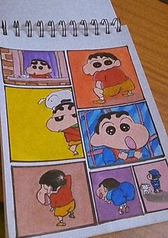 It's a watercolor painting Shinchan Drawing With Friends, Shinchan Polaroid Drawing, Shinchan Friends Drawing, Shinchan Art Drawing, Shinchan Mandala Art, Shinchan Canvas Painting, Shinchan Cute Drawing, Shinchan Doodle Art, Shinchan Cute Pics