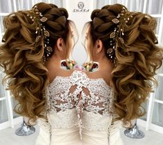 Wavy Wedding Hair, Hairdo Wedding, Quinceanera Hairstyles, Hair Upstyles, Bridal Hair Updo, Elegant Wedding Hair, Long Hair Wedding Styles, Hairstyles Wedding, Wedding Hair Inspiration