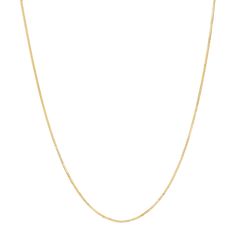 The most popular chain for pendants and charms, our Box Chain Necklace is a sturdy yet delicate way to bring some extra sheen to your neck. This chain is 0.8mm thick and has a end jump-ring that measured 2.7mm wide.

Size: 0.8mm Wide
Solid 14K Gold 
Lobster Clasp Lock
Lifetime Guarantee Small Gold Hoops, Cuban Link Chain Necklaces, Box Chain Necklace, Ball Chain Necklace, Gold Box, Solid Gold Jewelry, Heart Earrings Studs, Fine Jewellery Necklace, Chain Link Necklace