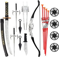 an assortment of different types of archery bows and arrows