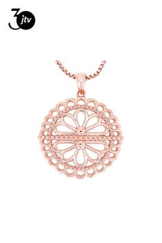 Timna Jewelry Collection��� Copper Flower Pendant With 18" Box Chain. Measures Approximately 1.35"L x 1.08"W. 2.7mm Bail. Lobster Claw Clasp With A 2" Extender. Round Rose Gold Necklace With Box Chain, Metal Jewelry With Adjustable Chain And Flower Shape, Flower Pendant Chain Jewelry Gift, Rose Gold Flower Jewelry With Adjustable Chain, Rose Gold Round Necklace With Flower Charm, Rose Gold Round Jewelry With Box Chain, Rose Gold Round Necklace With Box Chain, Rose Gold Necklace With Box Chain, Rose Gold Flower Shaped Jewelry With Adjustable Chain