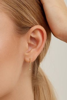 Whether you're attending a glamorous soirée or simply seeking to add a dash of glamour to your everyday look, these dainty earrings are the perfect accessory to elevate your style.  Lightweight and allergy free. Earrings Length: 2 cm Material: 925 Sterling Silver. Finishing: 14K Gold Plated (0.5 microns) + E-Coating. Stone: Cubic zirconia. Lead & Nickel Free. 100% Hypoallergenic. Sustainable - Ethical - Handcrafted Made with recycled silver to help preserve natural resources and reduce environme Birthday Minimalist, Wife Birthday, Free Earrings, Earrings Dainty, Sister Birthday, Recycled Silver, Allergy Free, Daughter Birthday, Dainty Earrings