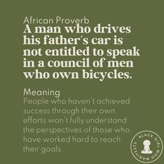 a quote on african prove about driving