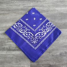 New Without Tags Blue Bohemian Bandana For Summer, Blue Cotton Bohemian Bandana, Casual Blue Bandana For Summer, Blue Bandana For Beach And Spring Season, Blue Bohemian Bandana For Beach, Bandana Colors, Blue Paisley, Paisley Print, Royal Blue