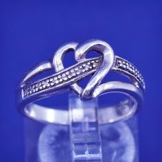 Size 6, vintage Sterling 925 silver handmade heart ring with genuine diamond, stamped 925 Silver Rose Ring, Handmade Heart, Rose Ring, Savannah Ga, Matching Necklaces, Silver Roses, Solitaire Ring, Handmade Silver, Beautiful Rings