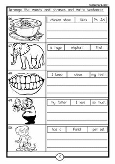 worksheet for reading the words and phrases that are used in children's books