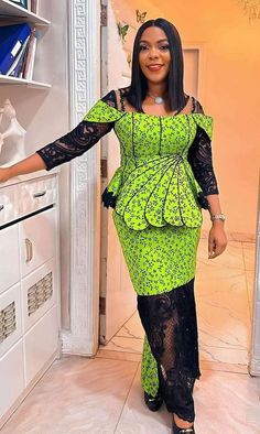 Ankara Owambe Styles, Native Skirt, Kampala Gown Styles For Ladies, Model Wax, Lace Blouse Styles, Owambe Styles, African Fabric Dress, Chic Dress Classy