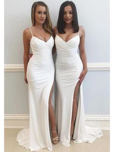 Ivory White Mermaid Bridesmaid Dresses Sexy Bridesmaid Dress with Slit ARD1395-SheerGirl Jersey Prom Dress, Split Prom Dresses, White Bridesmaid, 2024 Prom, White Bridesmaid Dresses, Mermaid Bridesmaid Dresses, White Prom Dress, Cheap Bridesmaid Dresses, Long Bridesmaid Dress