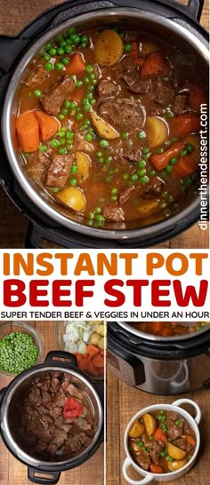 the instant pot beef stew is ready to be eaten