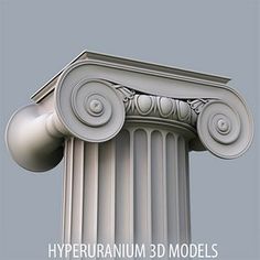 Coluna IONIC c corner Modelo 3D - TurboSquid 263688 Greek Motifs, House Pillars, Tuscan Column, Corinthian Order, Cement Work, Candle Sculpture, Small House Exteriors, Column Capital, Ionic Column