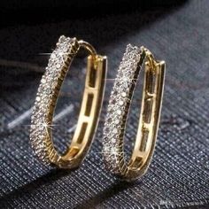 (eBay) Yellow Gold. Customize your dream jewelry. Stone Shape. Total Carat Weight (approx.). Stone Type. Stone Color. Jewelry Type. What sets us apart?. Gold Hoop Earrings Style, Cubic Zirconia Hoop Earrings, Ear Earrings, Crystal Hoop Earrings, Alloy Earrings, Big Earrings, Diamond Hoop Earrings, Accessories Jewelry Earrings, Stylish Jewelry