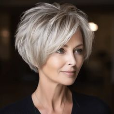 Short Haircuts For Older Women, Mom Hair, Haircuts For Older Women, Bob Haircut For Fine Hair, Haircut Styles, Short Hairstyles For Thick Hair, Bob Hairstyles For Fine Hair