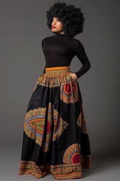 Fitted Maxi Skirt With Lined Wide Hem, Fitted Maxi Skirt With Wide Hem And Lining, Wide Hem Fitted Lined Skirt, Fitted Wide Hem Lined Skirt, Fitted Skirt With Lined Wide Hem, Fitted Skirt With Wide Hem And Lining, Dashiki Skirt, Sun Skirt, African Maxi Skirt