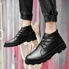 Men's Casual Shoes | Touchy Style Boots Business Casual, Business Sneakers, Sneaker Boots Mens, Rubber Sole Boots, Business Casual Shoes