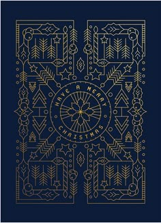 a blue and gold cover with an image of trees in the middle, surrounded by arrows