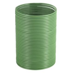 a green plastic tube on a white background