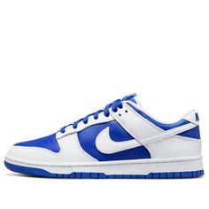 Introducing the Nike Dunk Low 'Racer Blue'—a stylish shoe that pays homage to the original 1985 Nike Dunk while incorporating contemporary designs. Crafted with premium leather and detailed with contrasting white leather overlays, this shoe is both modern and timeless. The iconic Swoosh logo features prominently on the side, a reminder of the timelessness of the Dunks. Atop a matching EVA foam sole, you can see detailed woven Nike tongue tag and heel embroidery for improved comfort and style. Whether you are training for athlete events or want to look good for errand day, these sneakers will always have you covered. Step up your footwear game with Nike Dunk Low 'Racer Blue'. (SNKR/Skate/Men's/Low Top/Non-Slip/Wear-resistant) Dunk Low Nike, Skate Man, Nike Dunk Low, Dunk Low, Stylish Sneakers, Stylish Shoes, Nike Dunks, White Leather, Perfect Pair