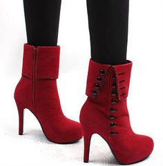 Heel Height: 10 cm Platform Height: 2 cm Shaft: - cm Round: - cm Color: Black, Red Size: 35, 36, 37, 38, 39 Size Note: We send CN size, if your foot is a little wide and fat, we suggest you choose 1 size larger. Size Guide: Euro/CN 34 = US 3 = 22cm (Foot width=8-8.5cm) Euro/CN 35 = US 4 = 22.5cm (Foot width=8.5cm) Euro/CN 36 = US 5 = 23cm (Foot width=8.5-9cm Euro/CN 37 = US 6 = 23.5cm (Foot width=9cm) Euro/CN 38 = US 7 = 24m (Foot width=9-9.5cm) Euro/CN 39 = US 8 = 24.5cm (Foot width=9.5cm) Euro Red High Heel Platform Boots For Winter, Red High Ankle Heeled Boots For Winter, Red High Ankle Heels For Winter, Red High Heeled Boots For Winter, Red Ankle-high Winter Heels, Red Ankle-high Heels For Winter, Winter Red Ankle-high Heels, Red Fitted Platform Boots For Winter, Red Fitted Winter Platform Boots