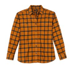 Made with warm cotton flannel, this classic shirt has set the standard for outdoor comfort for nearly 30 years. The fabric is tightly woven for durability and wind resistance, and brushed on both sides for next-to-skin comfort. Ideal over a tee in cool weather, as an overshirt on summer evenings, or layered under a vest when the temperature drops, it’s a go-to favorite throughout the year. Button-flap chest pockets. Embroidered Filson logo. | Filson Women's Alaskan Guide Shirt Size SmallpruceSqsh Size Small Cotton Flannel Shirt For Outdoor Activities In Fall, Cotton Flannel Shirt For Fall Outdoor Activities, Cotton Shirt For Outdoor Activities In Fall, Classic Fall Outdoor Shirt, Classic Plaid Shirt For Outdoor, Classic Brown Flannel Shirt For Outdoor, Classic Flannel Shirt For Outdoor, Classic Outdoor Flannel Top, Outdoor Comfort