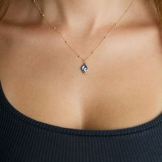 A stunning, deep blue, rose cut sapphire, wrapped in 22k gold shines with a trio of diamond accents, each set in a 22k gold dot. This lovely pendant is suspended from a 14k gold dot chain, with 14k lobster clasp. Setting measures approximately 3/8 inch x 1/2 inch. Sterling silver back. matte finish. Gold Dots, Teardrop Necklace, Sapphire Necklace, 22k Gold, Deep Blue, Rose Cut, Chain Lengths, Sapphire, Chain