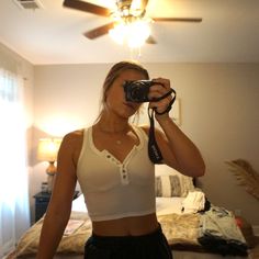 Buttons In The Front. Ribbed Crop Top. Fox White, White Fox Boutique, Ribbed Crop Top, Boutique Tops, White Crop, White Fox, White Crop Top, White Tops, Color White