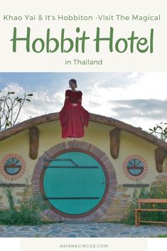 the hobbit hotel in thailand with text overlay