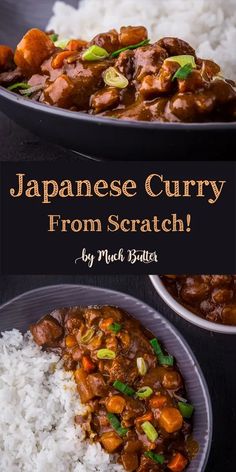 japanese curry from scratch with rice and vegetables