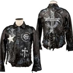 Wornstar Outlaw Shirt Custom Denim Jacket, Urban Cowboy, Apocalyptic Fashion