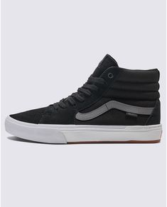 BMX Sk8-Hi Shoe Black Skate Shoes With Vulcanized Sole For Outdoor, Mid-top Black Skate Shoes For Outdoor, Black Mid-top Outdoor Skate Shoes, Black Mid-top Skate Shoes For Outdoor, Black Dynamic Skate Shoes With Rubber Sole, Vans High-top Skate Shoes For Outdoor Activities, Urban Black Skate Shoes For Outdoor, Black High-top Sneakers For Skateboarding, Vans Black Skate Shoes For Skateboarding