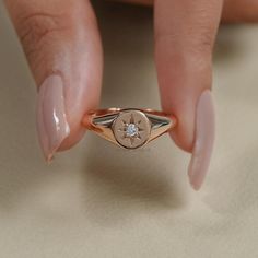 Natural Diamond Signet Ring/ 14K Rose Gold Elegant, Minimalist Design/ Dainty, Timeless Jewelry for Everyday Wear or Special Occasions/ Round Diamond Starburst Design SKU: IJS0031 ✯✯ 𝐃𝐢𝐚𝐦𝐨𝐧𝐝 𝐃𝐞𝐭𝐚𝐢𝐥𝐬 ✯✯ ➺ Shape: Round ➺ Color-Clarity: EF-VS/SI, GH-VS/SI, IJ-SI ➺ Size: 2.50 MM ➺ Weight: 0.050 CT ➺ Diamond Type: Natural Earth-Mined ✯✯ 𝐑𝐢𝐧𝐠 𝐃𝐞𝐭𝐚𝐢𝐥𝐬 ✯✯ ➺ Band Width: 1.80 MM ➺ Band Thickness: 1.70 MM ✯✯ 𝐆𝐨𝐥𝐝 / 𝐏𝐥𝐚𝐭𝐢𝐧𝐮𝐦 𝐃𝐞𝐭𝐚𝐢𝐥𝐬 ✯✯ ➺ It can be made in 10K/ 14K Fine Jewelry Rose Gold Midi Ring With Diamond, Adjustable Rose Gold Dainty Signet Ring, Adjustable Rose Gold Signet Ring For Wedding, Promise Midi Rings In Rose Gold With Ethical Diamonds, Rose Gold Stackable Signet Ring For Wedding, Minimalist 14k Rose Gold Promise Jewelry, Wedding Stackable Rose Gold Signet Ring, Rose Gold Single Diamond Promise Ring Jewelry, Stackable Rose Gold Signet Ring For Anniversary