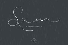 a handwritten typeface is shown in the rain