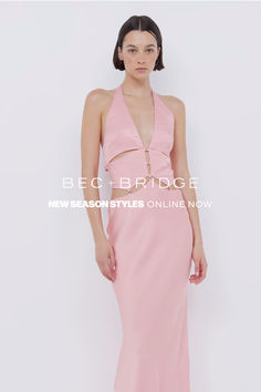 NEW SEASON STYLES. Discover the latest, limited edition pieces from BEC + BRIDGE. Now available exclusively online. Sleeveless Maxi Dress With Keyhole Back, Sleeveless Maxi Dress With Keyhole Back For Date Night, Chic Halter Backless Dress With Cutout, Chic Halter Cutout Backless Dress, Sleeveless Cutout Halter Dress For Spring, Spring Sleeveless Halter Dress With Cutout, Chic Sleeveless Midi Dress With Cutout, Chic Sleeveless Cutout Halter Dress, Fitted Cutout Halter Dress