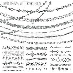 set of hand drawn decorative brushes for design and scrapbooking stock photo edit now