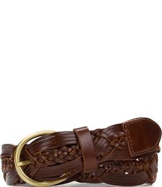 Patricia Nash 1.5" Melissa Braided Stitch Leather Belt | Dillard's Everyday Leather Belts With Brass Hardware, Brown Leather Belt With Brass Hardware, Brown Belt With Brass Hardware For Everyday, Classic Brown Belt With Brass Hardware, Brown Leather Belts And Suspenders With Brass Hardware, Braided Stitch, Brushed Brass Hardware, Braided Belt, Casual Belt