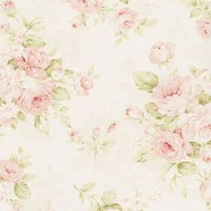 an old fashioned wallpaper with pink roses on it's white backgroun