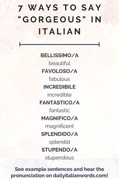 7 ways to say gorgeous in italian Italian Quotes