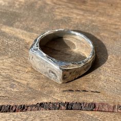 This beautifully textured, rugged version of our Small Rectangle Signet Ring is ready for anything life throws at it. The face of this signet is a perfect blank canvas upon which to add your personal touch, designed to accomodate up to three hand-stamped letters or numbers. These timeless signet rings are meticulously crafted by hand in our Melbourne workshop, created out of wax and then cast into precious metal. Made with the highest quality Australian sterling silver to last forever. Made soli Men Signet Ring Silver, Men’s Jewlery Silver, Silver Signet Ring Mens, Men’s Rings, Diy Silver Rings, Wax Carved Ring, Rectangle Signet Ring, Jewelry Making Workshop, Jewelry Making Classes