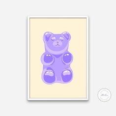 Preppy wall decor gummy bear DIGITAL DOWNLOAD ART PRINTS, y2k print, purple yellow wall art, gummy bear wall art, preppy dorm décor, preppy art | Posters, Prints, & Visual Artwork | aesthetic preppy room decor, art for bedroom, art ideas for bedroom walls, art printables, bathroom wall art printables, bedroom art, bedroom pictures, bedroom wall art, bedroom wall art ideas, bedroom wall painting, buy digital art prints online, buy digital prints online, canvas wall art for living room, cute preppy room decor Preppy Wall Art, Personalized Wall Decor, Bear Wall Art, Bear Paintings, Yellow Wall Art, Preppy Room Decor, Bear Decor, Preppy Room, Gems Art