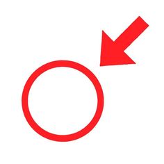 a red circle with an arrow pointing to the right on a white background that appears to be in color