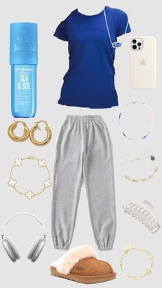 Preppy Grey Sweatpants Outfit, Places To Buy Sweatpants, Preppy Outfits Sweatpants, Preppy Fits With Sweatpants, Comfy School Outfits Sweatpants, Cheap Sporty School Sets, Sweats Outfits, 6th Grade Outfits