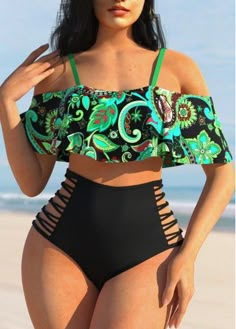 Summer Beachwear Swimwear With Bra-friendly Design, Cheap Beachwear Swimwear With Built-in Bra, Plus Size Women Swim Suit, Tropical Swimwear With Built-in Bra, Beachwear Multicolor Swimwear With Built-in Bra, Sleek Short Hair, Swimsuits Outfits, Bra Style