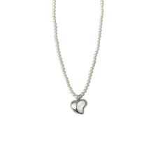 This Sterling Silver Heart Half Heart Pearl Necklace is perfect for any occasion. The half-heart design is made from sterling silver with a single pearl in the center of each half for an elegant look. Wear it to add a touch of sparkle and shine to any outfit. Made of 925 Sterling Silver & Pearl Tarnish-proof Water-proof Safe for sensitive skin Create with White gold plated Length: 40+5cm Weight: 9.6g/8.9g SKU: AN23092209 Product keywords: pearl necklace, pearl drop necklace, half pearl half chai Elegant Silver Heart Necklace With Heart Beads, Elegant Silver Heart Beads Necklace, Elegant White Heart Necklace, Elegant White Open Heart Necklace, Pearl White Heart-shaped Jewelry With Heart Charm, Silver Heart-shaped Jewelry With Pearl Charm, Silver Heart-shaped Pearl Jewelry, Silver Heart Necklace With Heart Detail, Silver Necklace With Pearl Charm For Valentine's Day