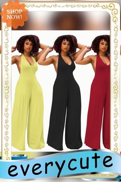 Sexy Solid Color Sleeveless Backless Jumpsuit Sleeveless Summer Bodysuit For Night Out, Sleeveless Bodysuit For Night Out Beach Season, Sleeveless Summer Club Bodysuit, Sleeveless Summer Bodysuit For Club, Sleeveless Bodysuit For Night Out At The Beach, Sleeveless Bodysuit For Night Out In Summer, Sleeveless Bodysuit For Summer Night Out, Summer Solid Color Stretch Strapless Jumpsuit, Summer Halter Neck Bodysuit For Club